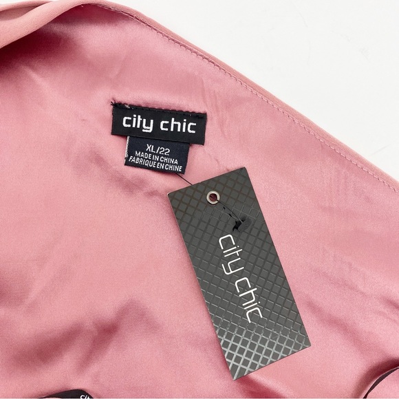 City Chic One Shoulder Sensual Satin Evening Tulip Hem Dress: Baby Blush Pink - Picture 7 of 10